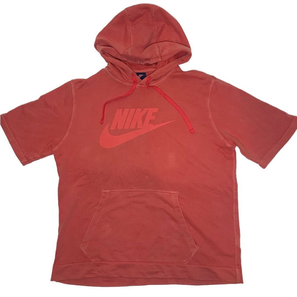 Poral Pink Nike shortsleeve pullover hoodie vintage wash